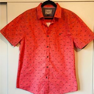 FLAG & ANTHEM DRY GOODS SUPPLY BUTTON DOWN SHIRT SHARK- SHORT SLEEVE- MENS- L